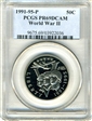 1991-95-P 50C World War II PR69DCAM