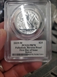 2019-W $25 Palladium, Reverse Proof First Day of Issue Denver Mercanti Flag PR70