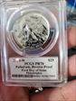 2019-W $25 Palladium, Reverse Proof First Day of Issue Philadelphia Mercanti Flag PR70