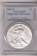 2006-W $1 Burnished Silver Eagle 20th Anniversary SP69