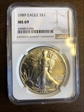 1989 $1 Silver Eagle MS69