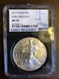 2017 $1 Silver Eagle First Strike MS70