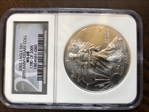 2002 $1 Silver Eagle MS68
