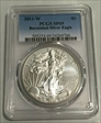 2011-W $1 Burnished Silver Eagle SP69