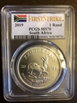 2019 1 Rand Krugerrand Silver First Strike MS70
