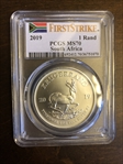 2019 1 Rand Krugerrand Silver First Strike MS70