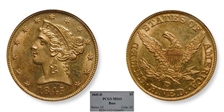 1845-D $5 MS63