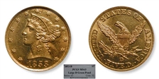 1853-D $5 Large D MS63
