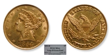 1854-D $5 Large D MS64