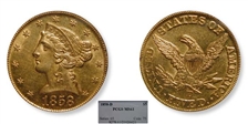 1858-D $5 MS61
