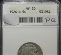 1926-S 5C VF20