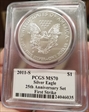 2011-S $1 Silver Eagle 25th Anniversary Set First Strike MS70