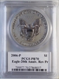 2006-P $1 Eagle-20th Anniv. Rev Pr Moy Signature PR70