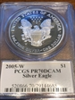 2005-W $1 Silver Eagle Moy Signature PR70DCAM