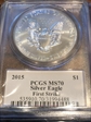 2015 $1 Silver Eagle First Strike Moy Signature MS70