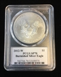 2012-W $1 Burnished Silver Eagle Moy Signature SP70
