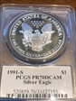 1991-S $1 Silver Eagle Moy Signature PR70DCAM