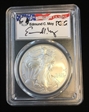 2006-W $1 Burnished Silver Eagle Moy Signature SP70