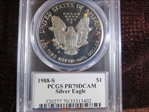 1988-S $1 Silver Eagle Moy Signature PR70DCAM