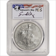 2008-W $1 Burnished Silver Eagle Moy Signature SP70