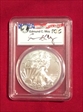 2014-W $1 Burnished Silver Eagle Moy Signature SP70