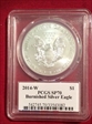 2014-W $1 Burnished Silver Eagle Moy Signature SP70