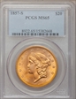 1857-S $20 MS65
