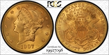 1907-D $20 MS66+