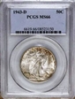 1943-D 50C MS66