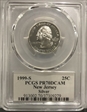 1999-S 25C New Jersey Silver PR70DCAM