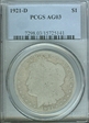 1921-D $1 AG3