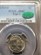 1913-D 5C Type 1 MS66