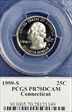 1999-S 25C Connecticut PR70DCAM