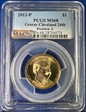 2012-P $1 Grover Cleveland 24th Position A MS68