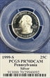 1999-S 25C Pennsylvania Silver PR70DCAM