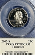 2002-S 25C Tennessee PR70DCAM