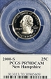 2000-S 25C New Hampshire PR70DCAM