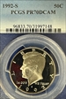 1992-S 50C PR70DCAM