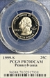 1999-S 25C Pennsylvania PR70DCAM
