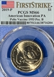 2019-P $1 American Innovation PA Polio Vaccine 1953 Pos. B First Strike MS66
