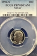 1992-S 10C Silver PR70DCAM