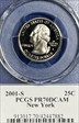 2001-S 25C New York PR70DCAM