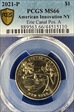 2021-P $1 American Innovation NY  Erie Canal Pos. A MS66