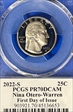 2022-S 25C Nina Otero-Warren First Day of Issue Cleveland Eagle with Sun PR70DCAM