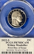2022-S 25C Wilma Mankiller First Day of Issue Cleveland Eagle with Sun PR70DCAM