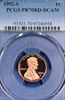 1992-S 1C PR70DCAM