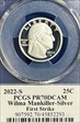 2022-S 25C Wilma Mankiller-Silver First Strike Cleveland Eagle with Sun PR70DCAM