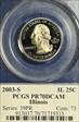 2003-S 25C Illinois PR70DCAM