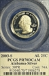 2003-S 25C Alabama Silver PR70DCAM
