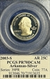 2003-S 25C Arkansas Silver PR70DCAM